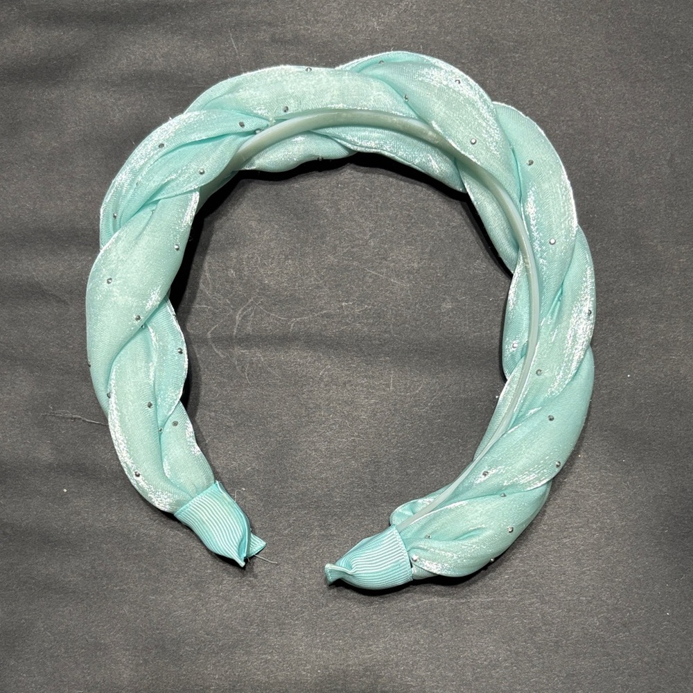 Chic Aqua and blue Braided Headband set of 2 - Picture 4 of 4